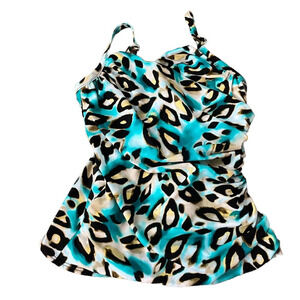 Magicsuit by Miraclesuit‎ Cheetah Print Multicolor Women's Swimsuit Top Size 10